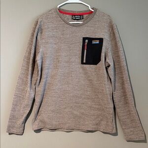 Avalanche  Long Sleeve Crewneck Heather Gray Shirt with Black Pocket Medium